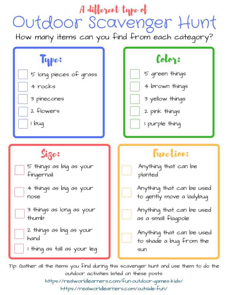 outdoor scavenger hunt printable homeschool printables for free