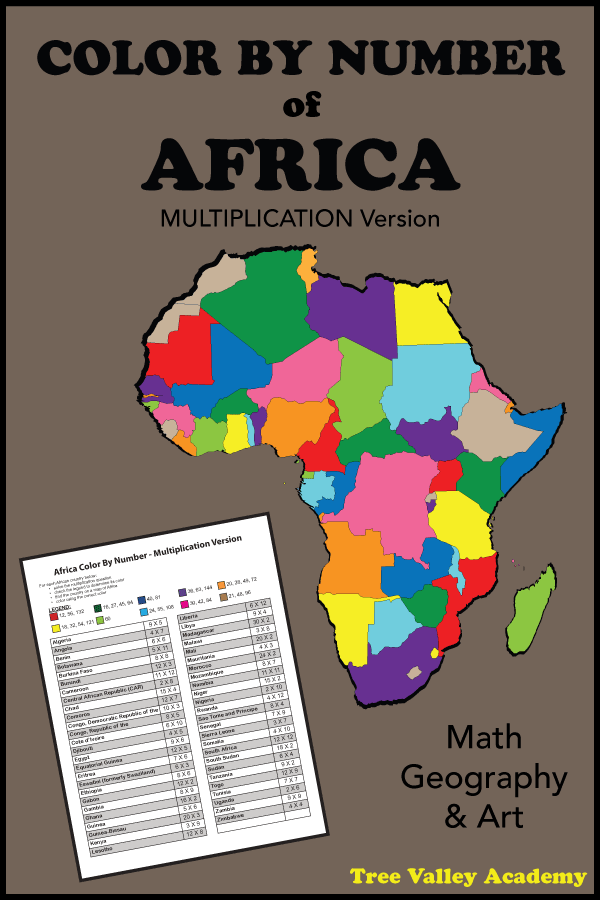 Color by Number of Africa