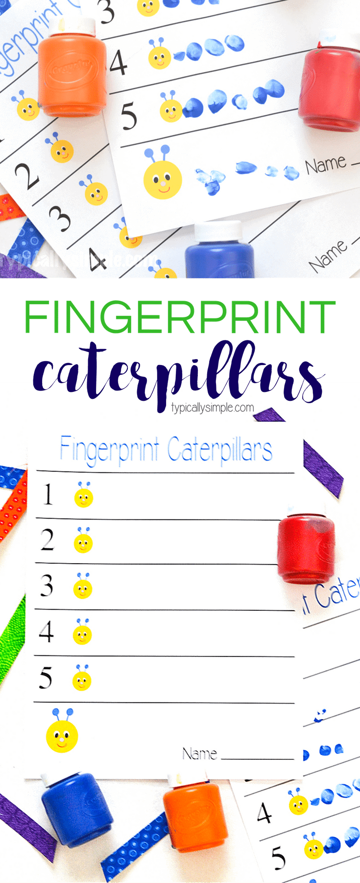 FINGERPRINT CATERPILLARS CRAFT