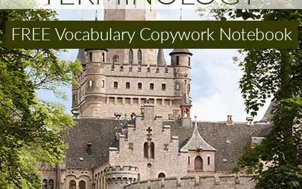 FREE Castles & Knights Terminology Copywork Notebook