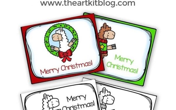 Adorable Llama Christmas Cards for Kids {Free Printables}